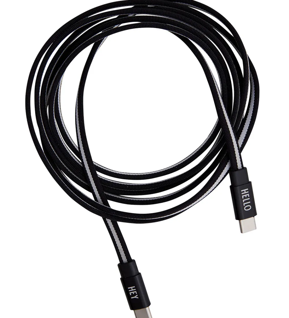 Design Letters Adaptere Og Opladere>Opladerkabel - Android/Apple - USB-C - Sort/Hvid