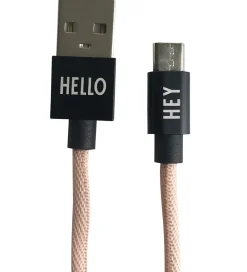 Design Letters Adaptere Og Opladere|Opladerkabel - Android - USB-A/USB-C - Rosa