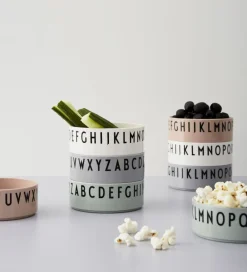 Design Letters Skåle>Skål - 3-pak - Grøn/Hvid/Grå m. Bogstaver