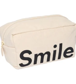 Design Letters Toilettasker|Toilettasker|Toilettaske - Smile - Natur/Sort