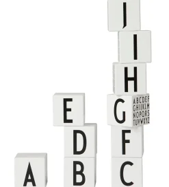 Design Letters Trælegetøj|Træklodser - A-Z - Hvid m. Alfabet
