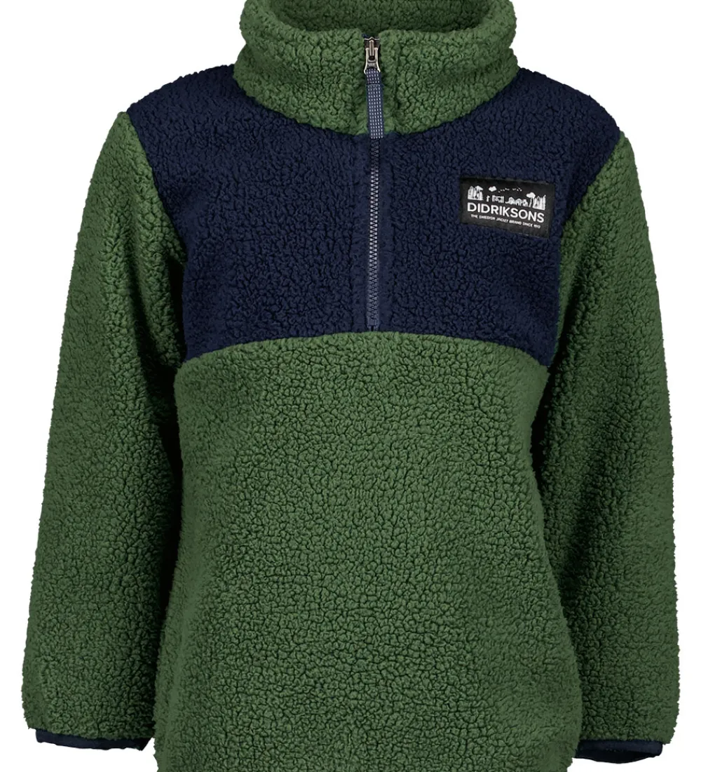 Børn Didriksons Fleece>Fleecetrøje - Gosig - Light Moss