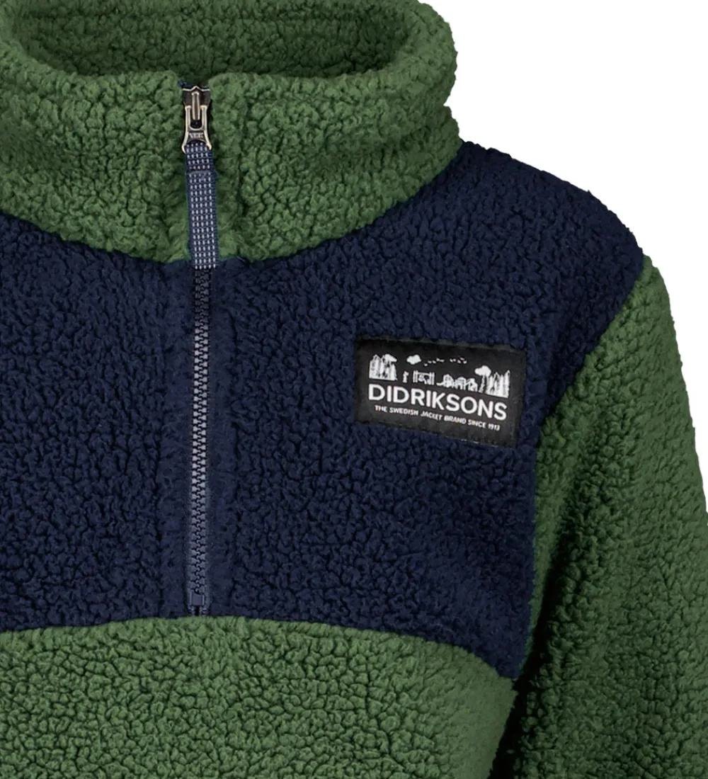 Børn Didriksons Fleece>Fleecetrøje - Gosig - Light Moss