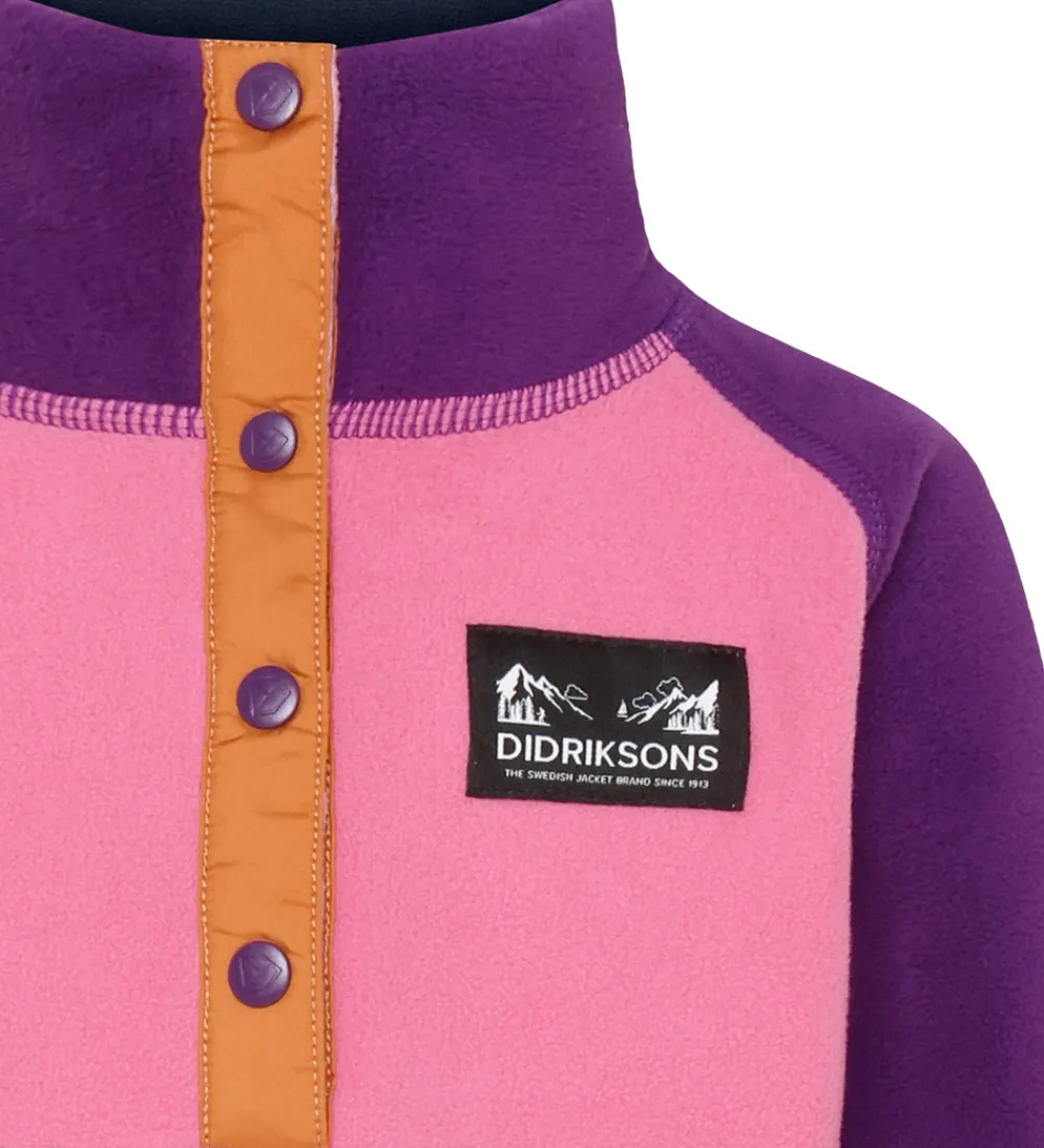 Børn Didriksons Fleece>Fleecetrøje - Monte - Light Heather Pink
