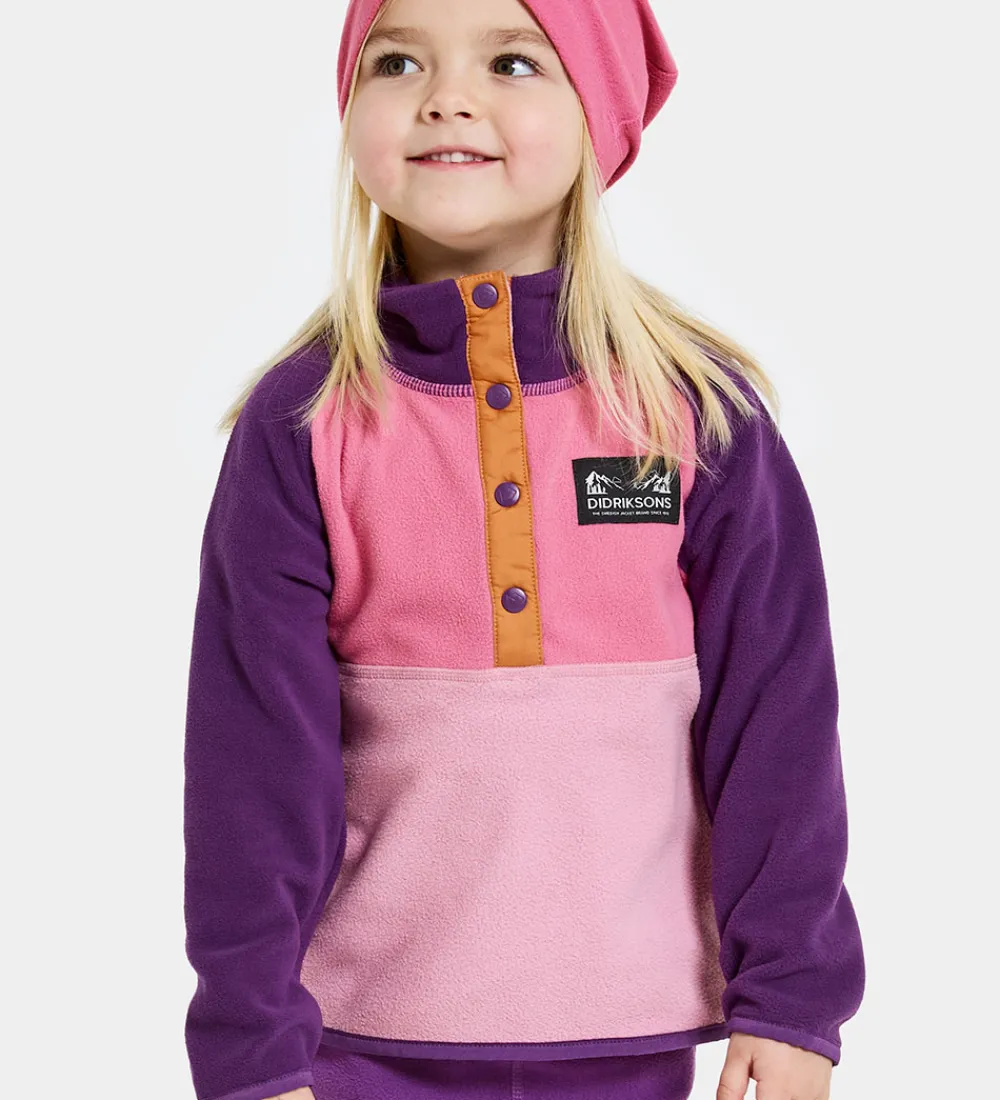 Børn Didriksons Fleece>Fleecetrøje - Monte - Light Heather Pink