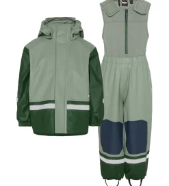 Børn Didriksons Regntøj|Regntøj m. Fleece - PU - Boardman - Light Moss