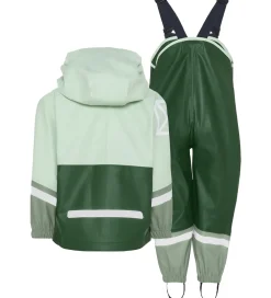 Børn Didriksons Regntøj>Regntøj m. Seler - Waterman - PU - Pine Green