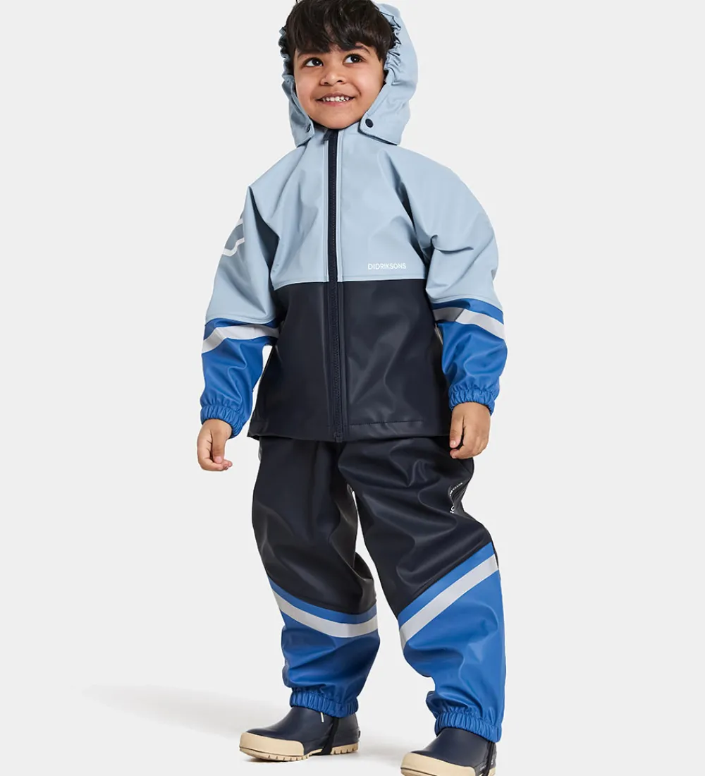 Børn Didriksons Regntøj>Regntøj m. Seler - Waterman - PU - Navy