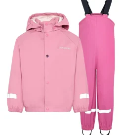 Børn Didriksons Regntøj>Regntøj m. seler - PU - Slaskeman - Light Heather Pin