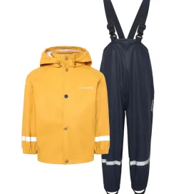 Børn Didriksons Regntøj|Regntøj m. seler - PU - Slaskeman - Dark Pollen