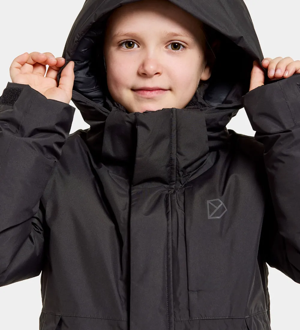 Børn Didriksons Vinterjakker|Vinterfrakke - Porfyr - Sort