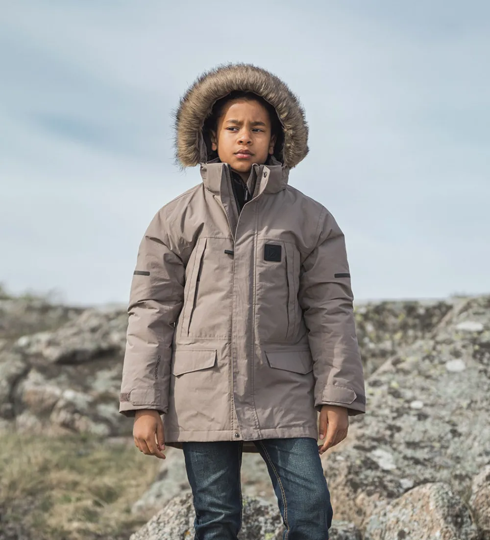 Børn Didriksons Vinterjakker>Vinterjakke - Sylvin K - Ash Brown