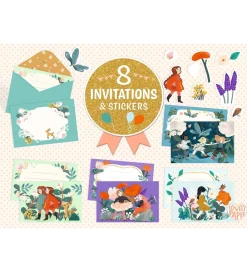 Djeco Festartikler|Invitationer - 8 stk. - Haven