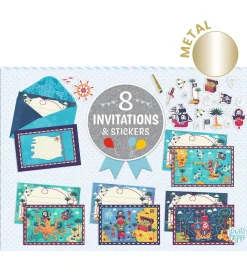 Djeco Festartikler|Invitationer - 8 Stk. - Pirater