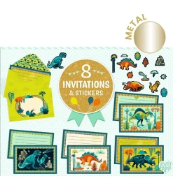 Djeco Festartikler|Invitationer - 8 stk. - Dino