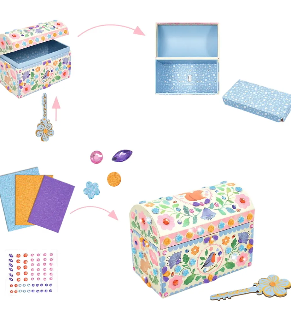 Djeco Kreasæt>Kiste DIY - Mini Boites - Precious Treasure