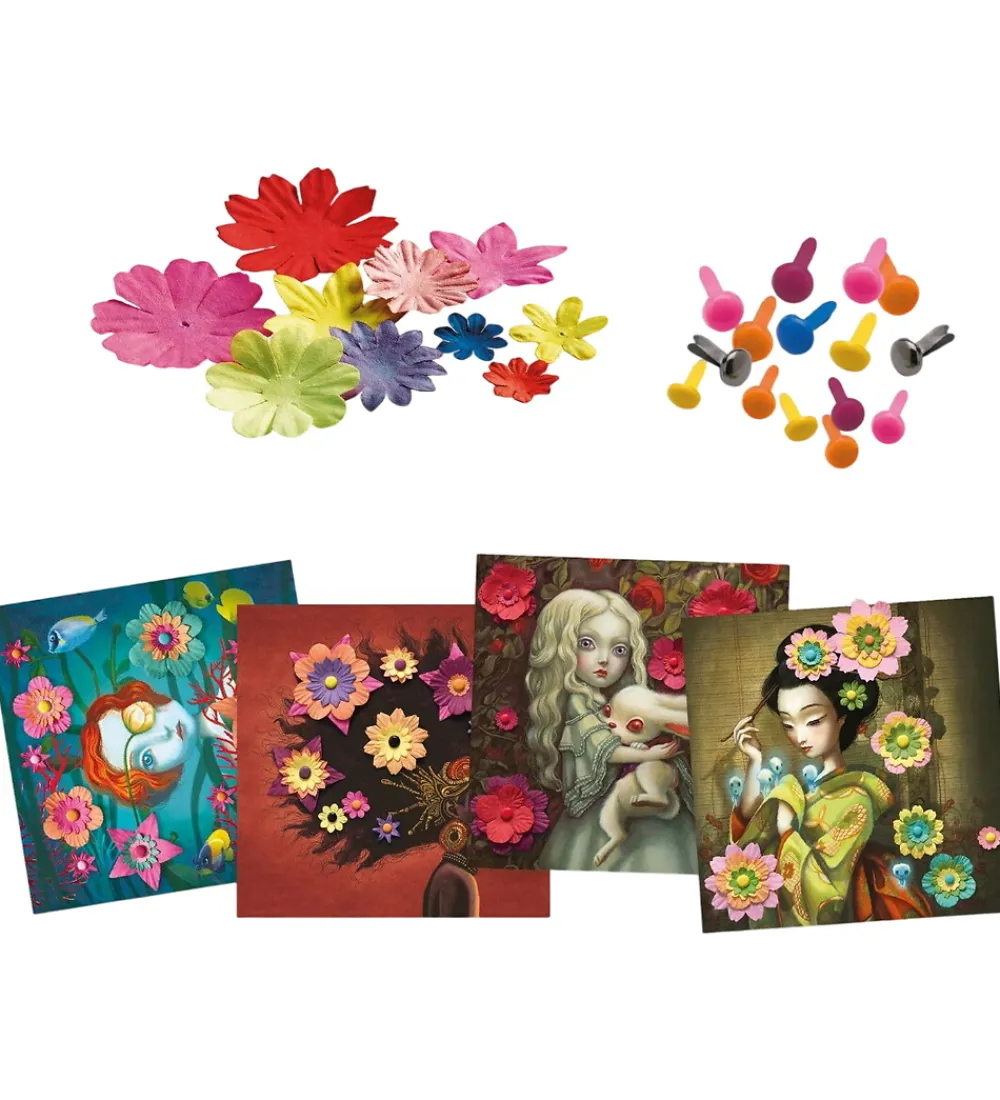 Djeco Kreasæt>Kreasæt - Billeder i 3D - Rock'n Roses