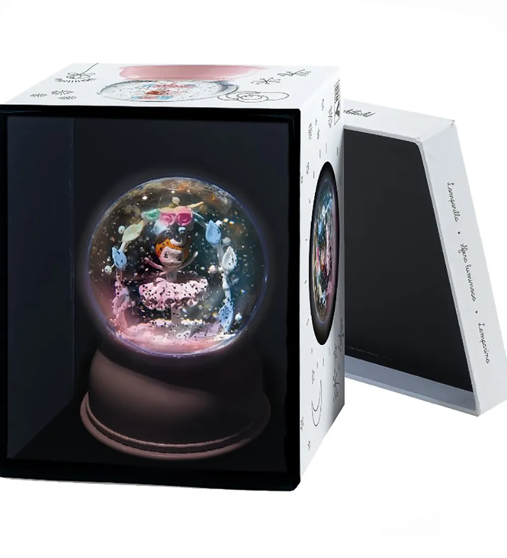 Djeco Snekugler|Natlamper>Snekugle m. Lys - 14 cm - Rosa m. Ballerina