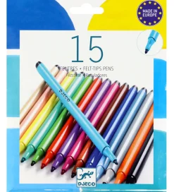 Djeco Tuscher Og Farver|Kreativ Leg>Tuscher - 15 stk. - Multifarver