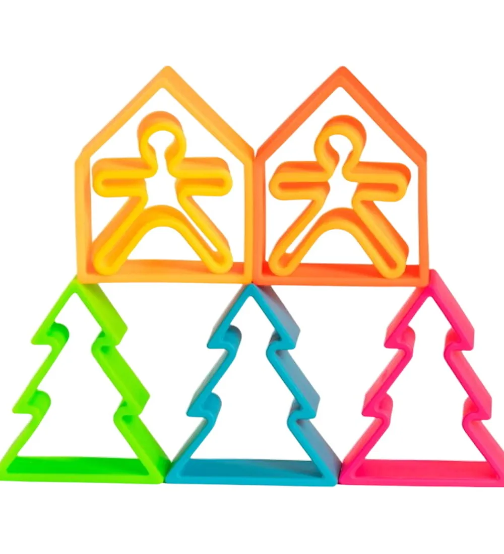 Dëna Aktivitetslegetøj|Aktivitetslegetøj - Silikone - 9 Dele - Neon