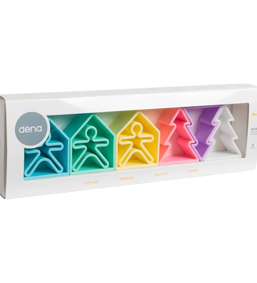 Dëna Aktivitetslegetøj|Aktivitetslegetøj - Silikone - 9 Dele - Pastel