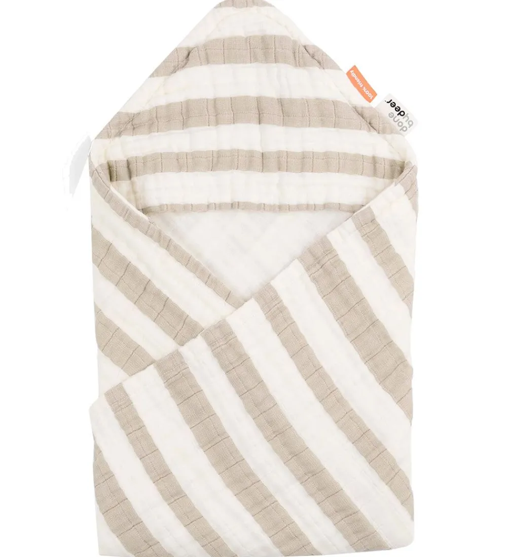 Done by Deer Babyhåndklæde- Og Poncho|Håndklæder>Babyhåndklæde - 70x70 cm - Stripes Sand