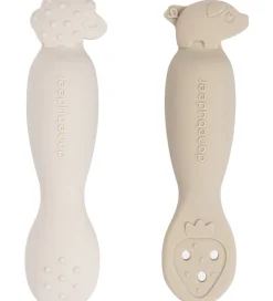 Børn Done by Deer Børnebestik|Babyskeer>Babyskeer - 2-pak - Tiny Farm - Sand