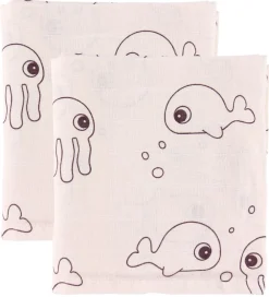Done by Deer Babysvøb>Babysvøb - 120x120 - 2 stk - Sea Friends - Pudder