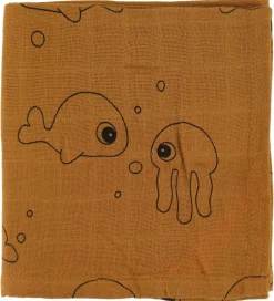 Done by Deer Babysvøb>Babysvøb - 120x120 - 2 stk - Sea Friends - Mustard