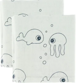 Done by Deer Babysvøb|Babysvøb - 120x120 - 2 stk - Sea Friends - Blå