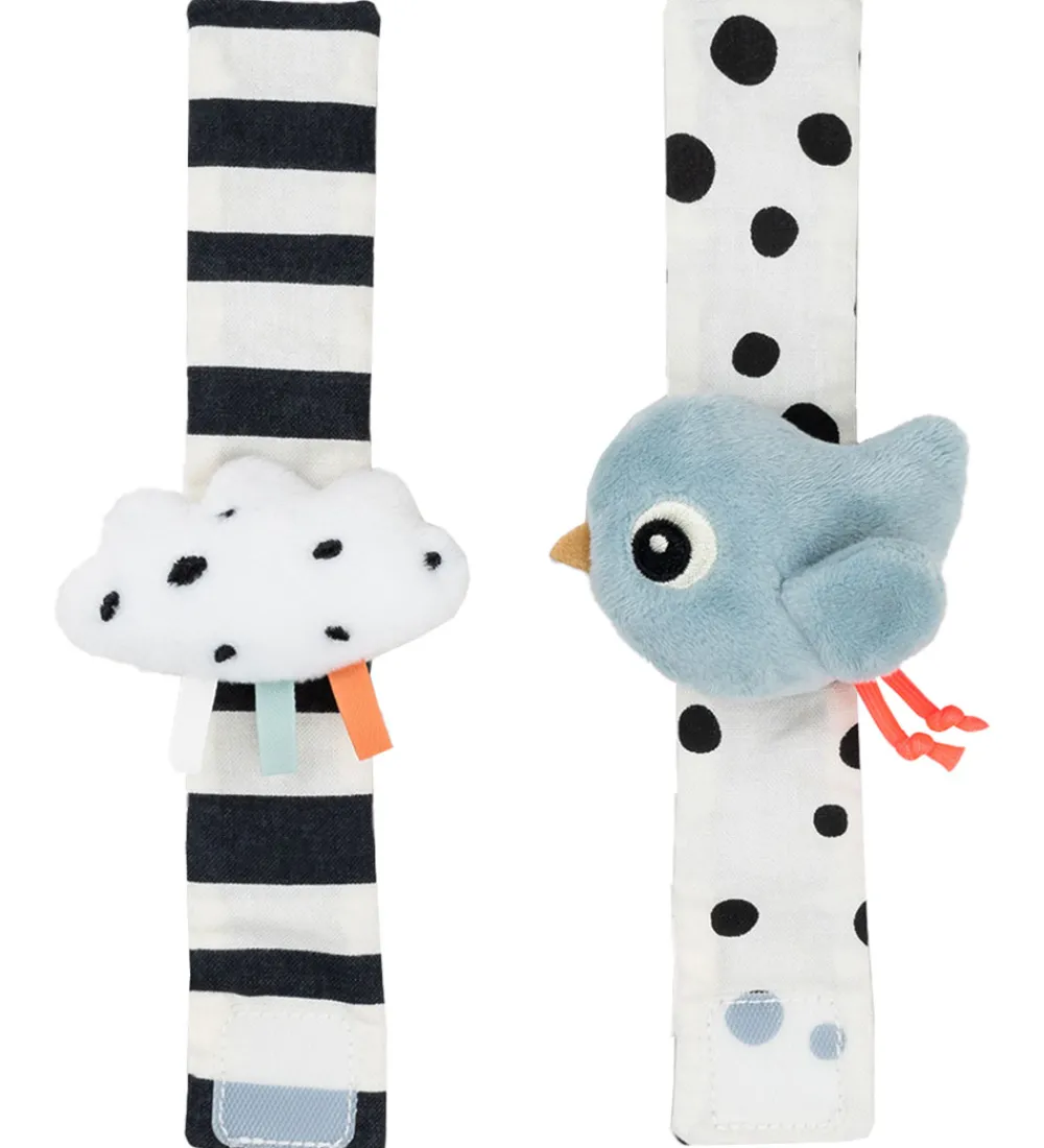Done by Deer Gribelegetøj|Håndledsranglesæt - 2-pak - Happy Clouds - Blå