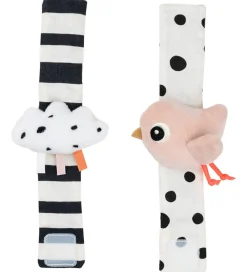 Done by Deer Gribelegetøj|Håndledsranglesæt - 2-pak - Happy Clouds - Powder