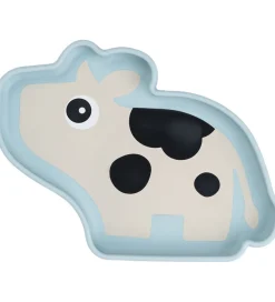 Done by Deer Tallerkener>Silikone Stick Ad Stay Tallerken - Dotti Blå