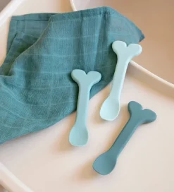 Børn Done by Deer Børnebestik|Babyskeer|Skeer - Silikone - 3-pak - Wally - Blå