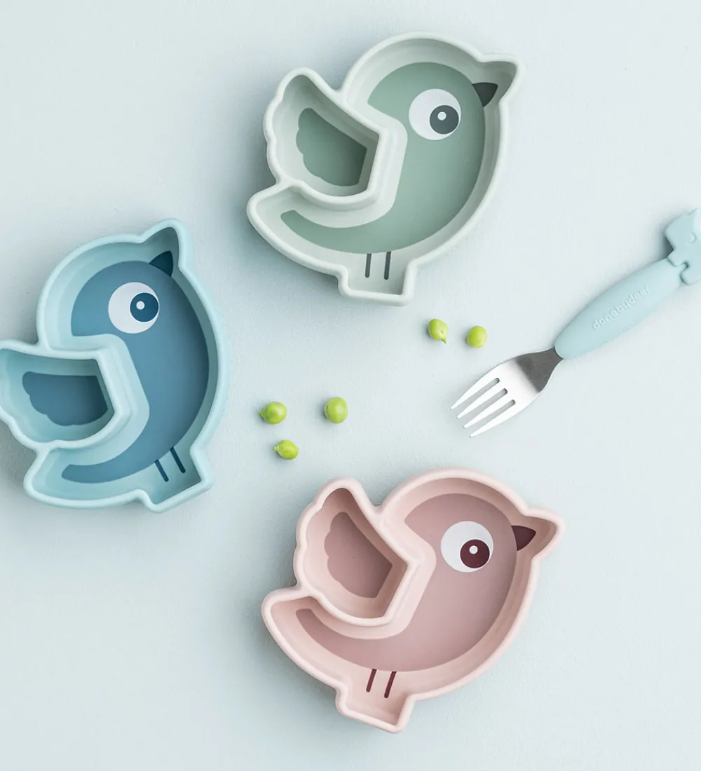 Done by Deer Tallerkener>Snacktallerken - Silikone - Stick & Stay - Birdee -