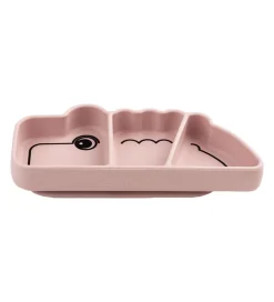 Done by Deer Tallerkener>Tallerken - Silikone - 3 Rum - Stick & Stay - Croco