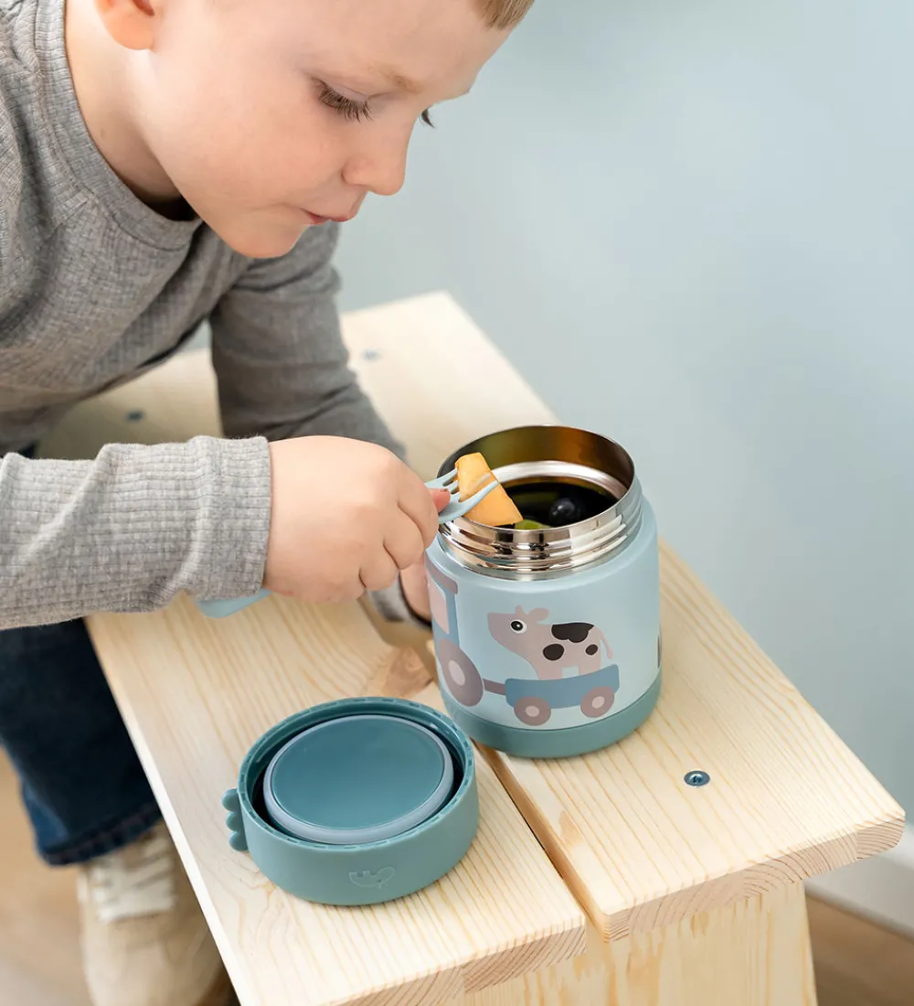 Done by Deer Madkasser>Termobeholder - 300 ml - Tiny Farm - Blå