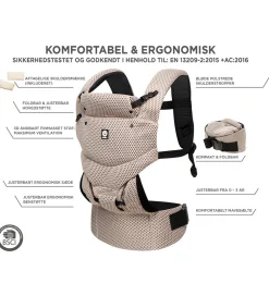 Dooky Bæreseler &Amp; Vikler|Bæresele - Urban Comfort - Beige Dessert