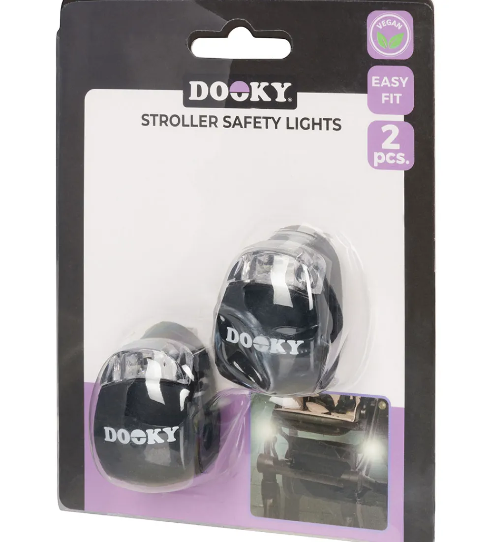 Børn Dooky Børnesikkerhed|Barnevognsudstyr>Lygter Til Barne- og Klapvogn - 2 sk. - Sort