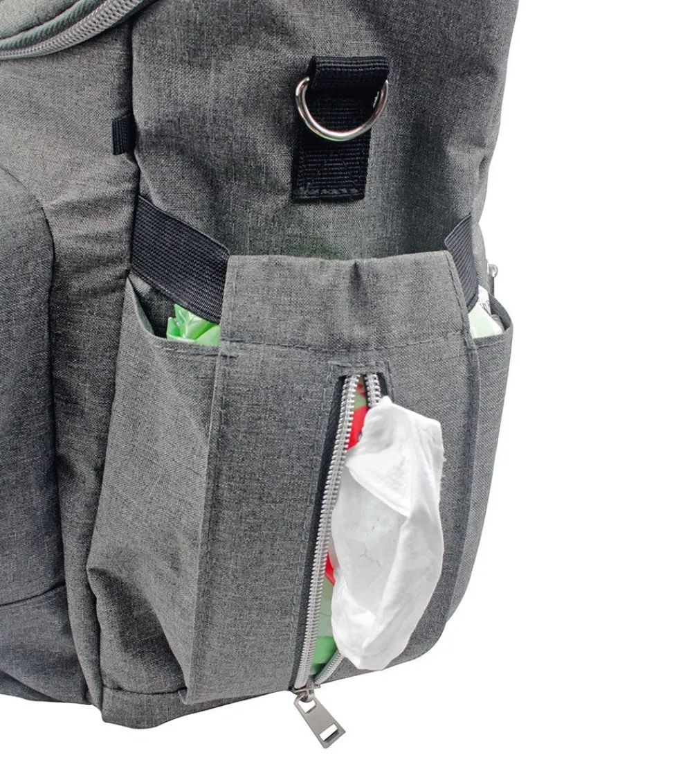 Dooky Pusletasker>Pusletaske Rygsæk - 2 i 1 - Grey Melange