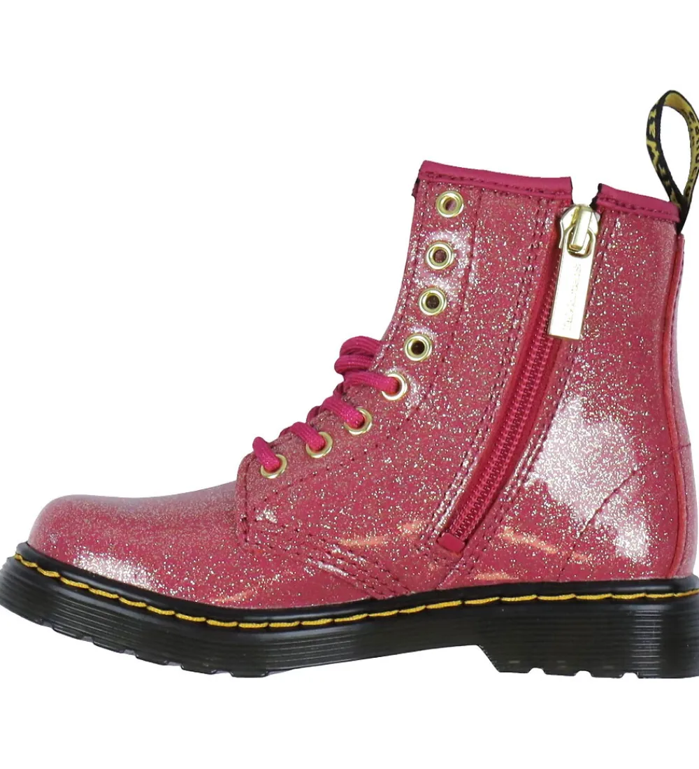 Dr. Martens Støvler|Støvler - 1460 J - Nebula Glitter - Fuchsia/Silver
