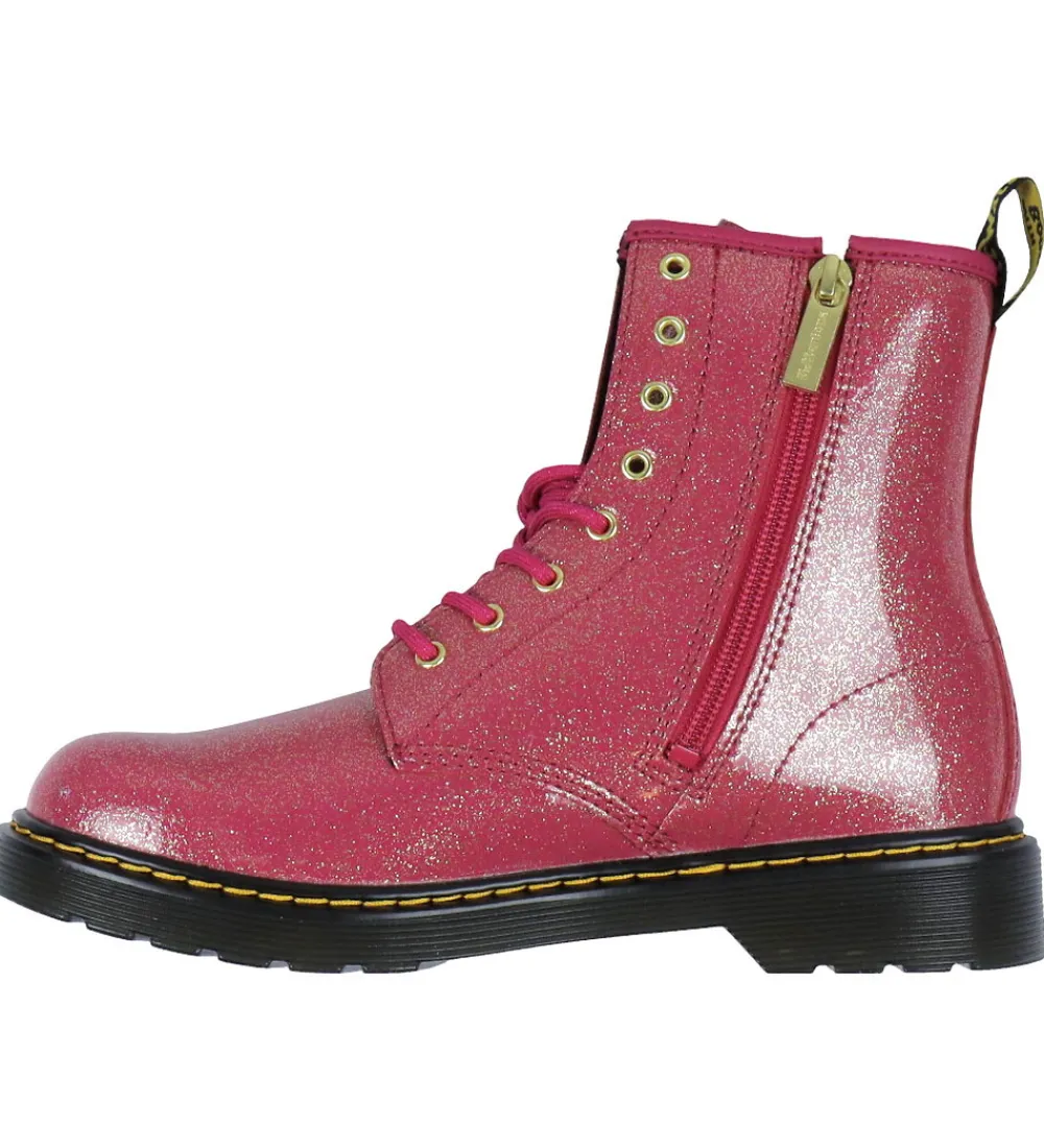 Dr. Martens Støvler>Støvler - 1460Y - Nebula Glitter - Fuchsia/Silver/Go