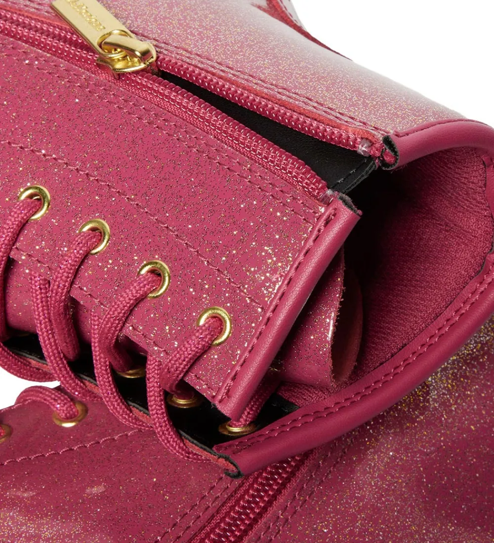 Dr. Martens Støvler>Støvler - 1460Y - Nebula Glitter - Fuchsia/Silver/Go