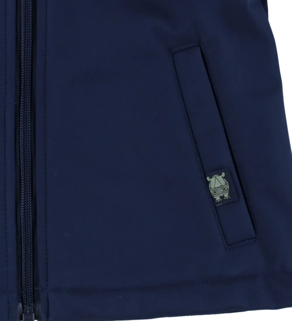 Børn DYR Softshell>-Cph Softshelljakke - evild - Navy m. Næsehorn