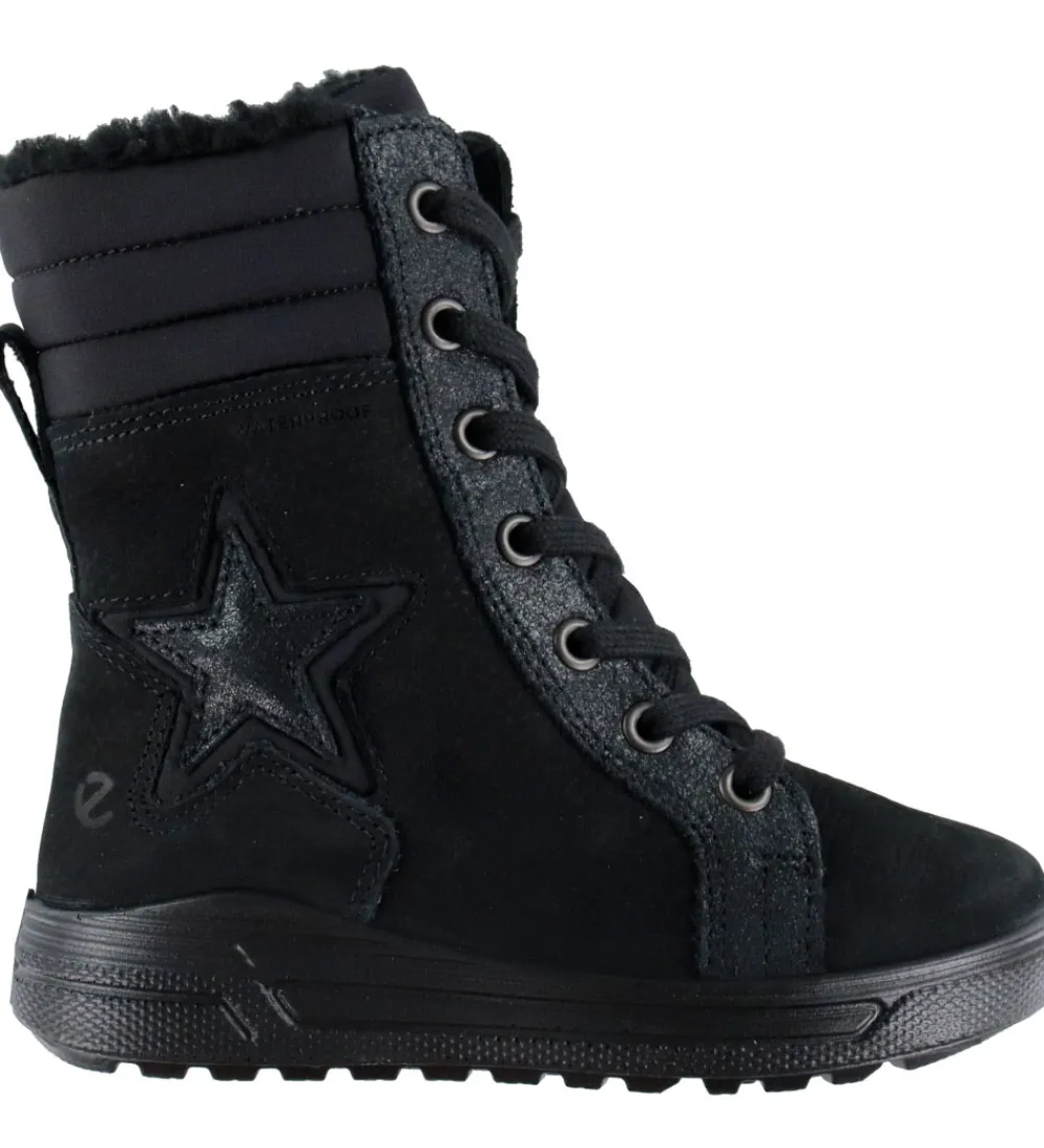 Ecco Vinterstøvler>Vinterstøvler - Urban Snow K Lace Up - Sort