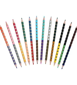 Eeboo Tuscher Og Farver|Kreativ Leg|Farveblyanter - Dobbeltsidet - 12-pak