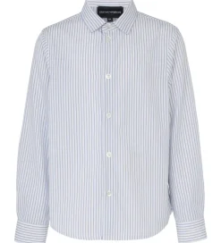 Børn Emporio Armani Konfirmationstøj>Skjorte - Hvid/Blåstribet