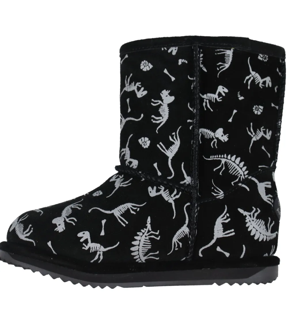 EMU Australia Bamsestøvler>Bamsestøvler - Tex - Reflective Dino Brumby - Sort