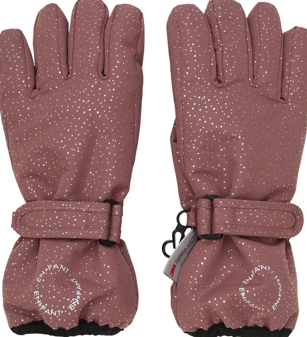 Børn En Fant Handsker Og Luffer>Handsker - Frosted Almond m. Guldprikker