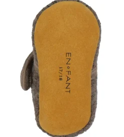 En Fant Hjemmesko|Hjemmesko - Uld - Chocolate Brown m. Bjørn